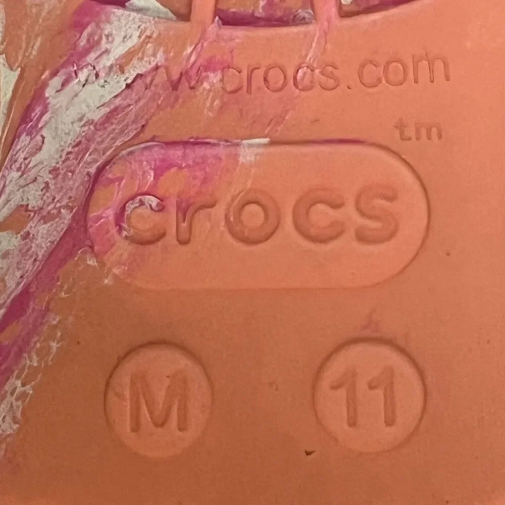 Crocs Classic Slide Pink Orange‎ Marbled Tie Dye Sandals Mens 11 Women 13 206121